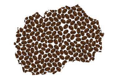 Makedonya - kahve çekirdeği, Makedonya Cumhuriyeti harita kahve çekirdekleri ile yapılan Haritası,