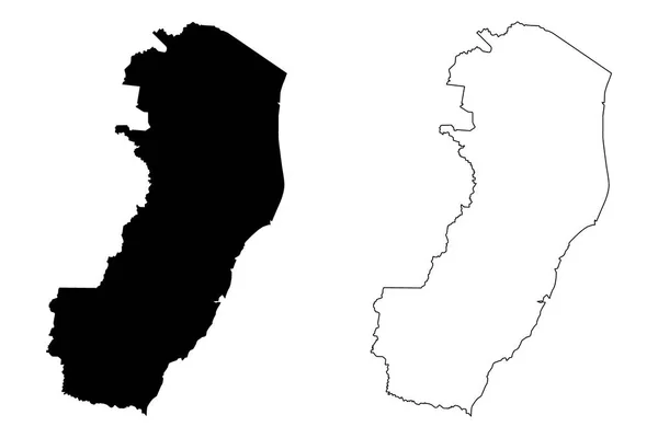 Espirito Santo Region Brazylii Sfederowanych Państwa Federacyjnej Republiki Brazylii Mapa — Wektor stockowy