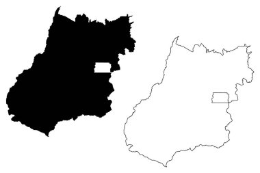 Goias (bölge Brezilya'nın, federal devlet, Brezilya Federatif Cumhuriyeti) vektör çizim, karalama taslak Goias (Goyaz) harita harita