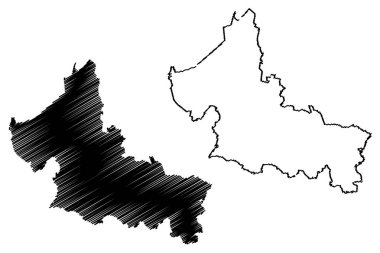 San Luis Potosi (Birleşik Meksika Devletleri, Meksika, federal Cumhuriyeti) harita vektör çizim, karalama taslak serbest ve San Luis Potosi harita egemen devlet
