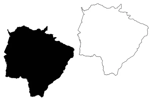 Mato Grosso Sul Region Brazil Federated State Federative Republic Brazil — Vettoriale Stock