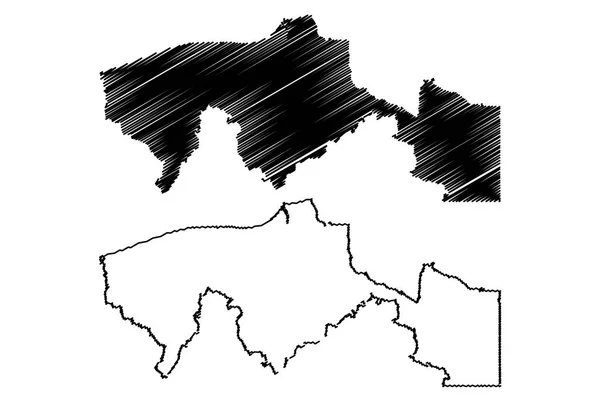 Tabasco États Unis Mexique Mexique République Fédérale Illustration Vectorielle Carte — Image vectorielle