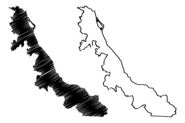 Veracruz (Birleşik Meksika Devletleri, Meksika, federal Cumhuriyeti) harita vektör çizim, karalama taslak serbest ve egemen devlet Veracruz de Ignacio de la Llave Haritası