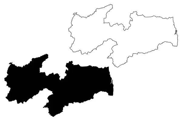 Paraíba Região Brasil Estado Federado República Federativa Brasil Mapa Ilustração — Vetor de Stock