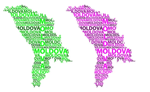 Sketch Moldova Letter Text Map Republic Moldova Shape Continent Map — Vettoriale Stock