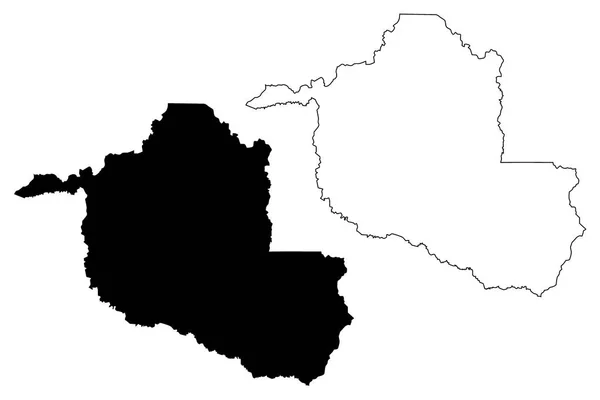 Rondônia Oblast Brazílie Federativní Stát Brazilská Federativní Republika Mapa Vektorové — Stockový vektor