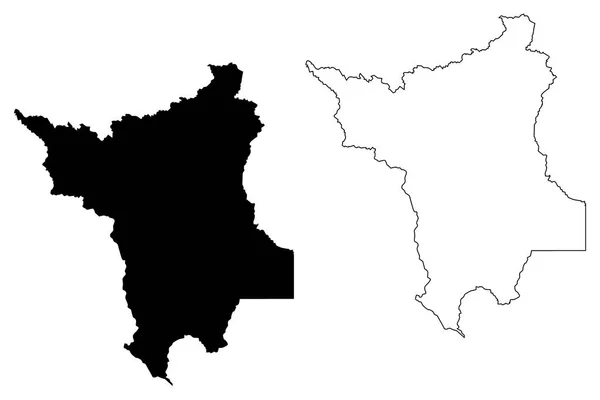 Roraima Region Brasilien Föderierter Staat Föderative Republik Brasilien Kartenvektorillustration Kritzelskizze — Stockvektor