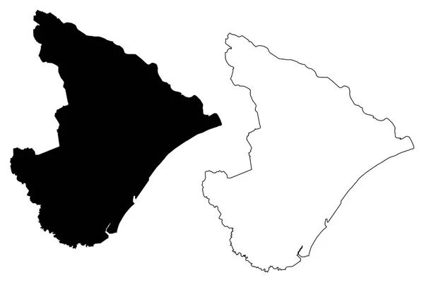 Sergipe Region Brasilien Föderierter Staat Föderative Republik Brasilien Kartenvektorillustration Kritzelskizze — Stockvektor
