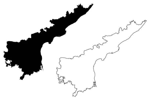 Andhra Pradesh États Territoires Union Inde États Fédérés République Inde — Image vectorielle