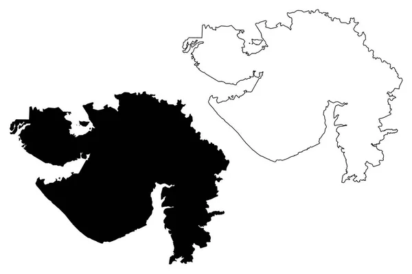 Gujarat Stati Territori Dell Unione Dell India Stati Federati Repubblica — Vettoriale Stock