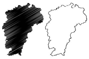 Jiangxi eyaletinin (idari yapılanması Çin, Çin, Çin, Çin Halk Cumhuriyeti) harita vektör çizim, karalama taslak Kiangsi harita