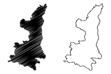 Shaanxi Eyaleti (idari yapılanması Çin, Çin, Çin, Çin Halk Cumhuriyeti) harita vektör çizim, karalama taslak Shaanxi harita