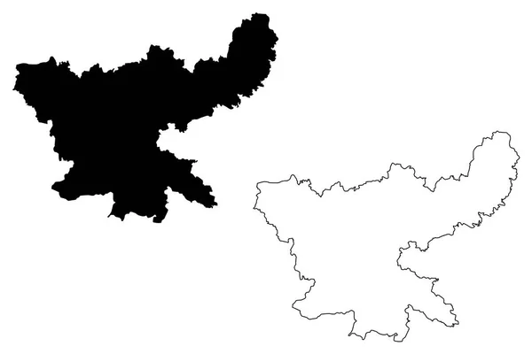 Jharkhand Estados Territorios Unión India Estados Federados República India Mapa — Vector de stock