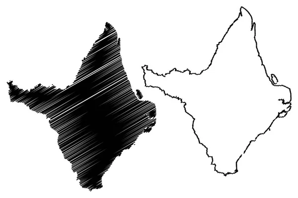 Amapa 巴西地区 联邦州 巴西联邦共和国 地图矢量图 涂鸦草图 Amapa — 图库矢量图片