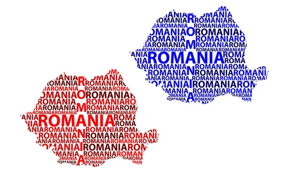 Sketch Romania Letter Text Map Romania Nella Forma Del Continente — Vettoriale Stock