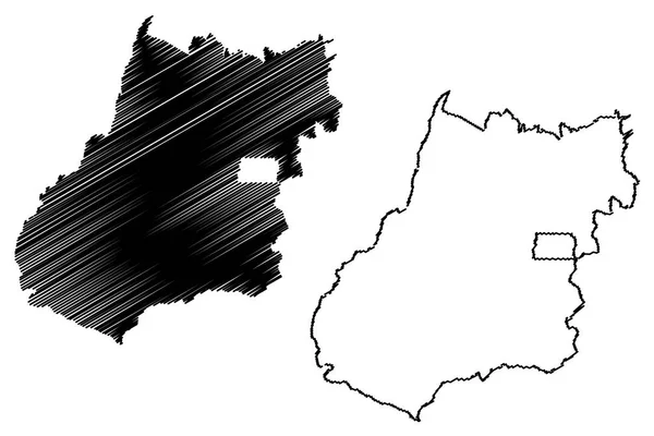 Vektorové Ilustrace Klikyháky Skica Kterou Mapa Paraguaye Goyaz Mapa Paraguaye — Stockový vektor