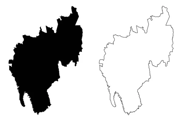 Tripura Estados Territorios Unión India Estados Federados República India Mapa — Vector de stock