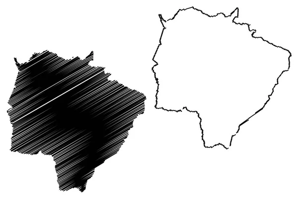 Mato Grosso Sul Bölge Brezilya Nın Federal Devlet Brezilya Federatif — Stok Vektör