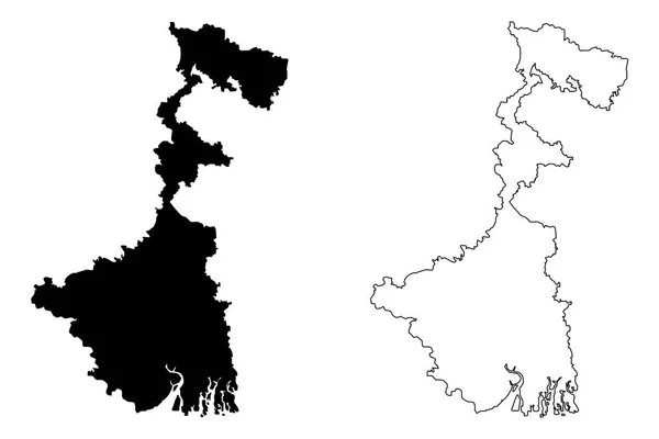 West Bengal Staaten Und Unionsterritorien Indiens Föderierte Staaten Republik Indien — Stockvektor