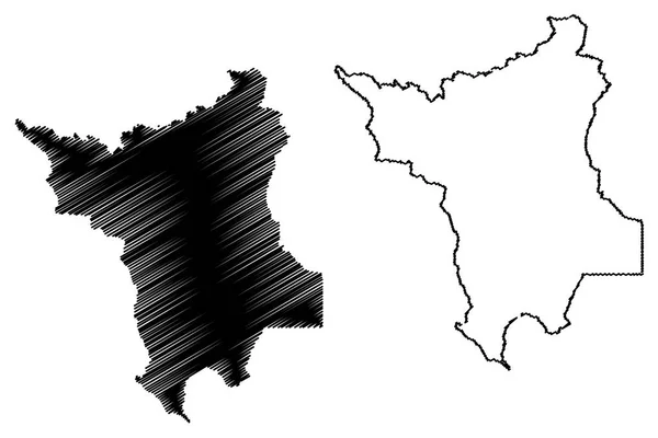 Roraima Regione Brasile Stato Federato Repubblica Federativa Del Brasile Mappa — Vettoriale Stock