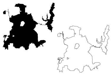 Dallas şehir (Amerika Birleşik Devletleri şehirler, Amerika Birleşik Devletleri, ABD Şehir) harita vektör çizim, karalama taslak Dallas şehir haritası