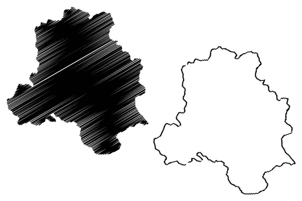 デリー 州および連合領域インド 連合州 インド共和国の ベクトル図 フリーハンド スケッチ デリーの首都の領土 Nct マップをマップ — ストックベクタ