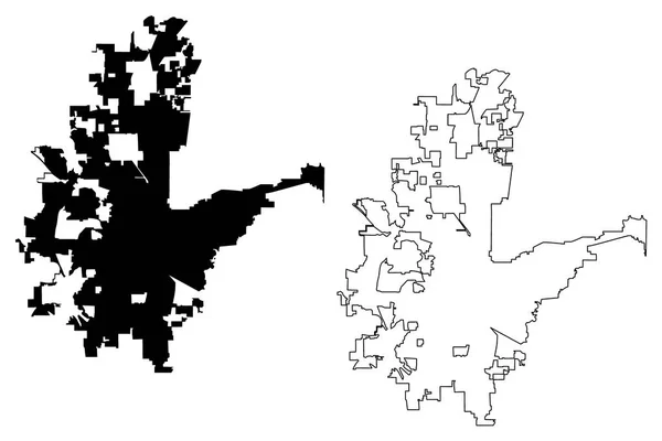 Fort Worth City Villes Des États Unis États Unis Amérique — Image vectorielle