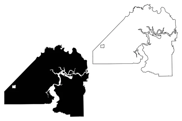 ジャクソンビル市 アメリカ合衆国 アメリカ合衆国の都市米国市 地図ベクトル図 フリーハンド スケッチ ジャクソンビル市地図 — ストックベクタ