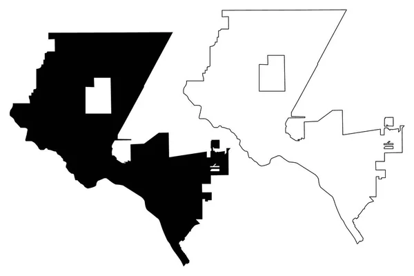 Paso City Сша Соединенные Штаты Америки Сша Map Vector Illustration — стоковый вектор