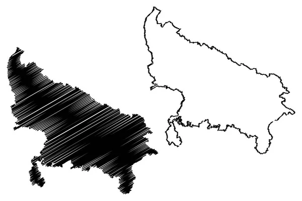 Uttar Pradesh États Territoires Union Inde États Fédérés République Inde — Image vectorielle