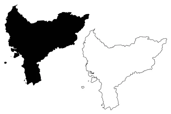Westkalimantan Unterteilungen Von Indonesien Provinzen Von Indonesien Kartenvektorillustration Kritzelskizze Westkalimantan — Stockvektor