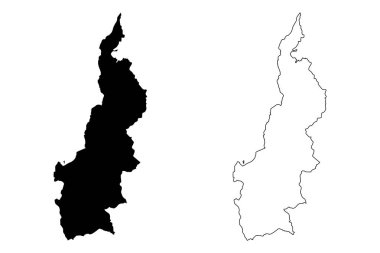 Batı Sulawesi (Endonezya alt bölümleri, Endonezya İlleri) harita vektör çizim, karalama taslak Sulawesi Barat harita
