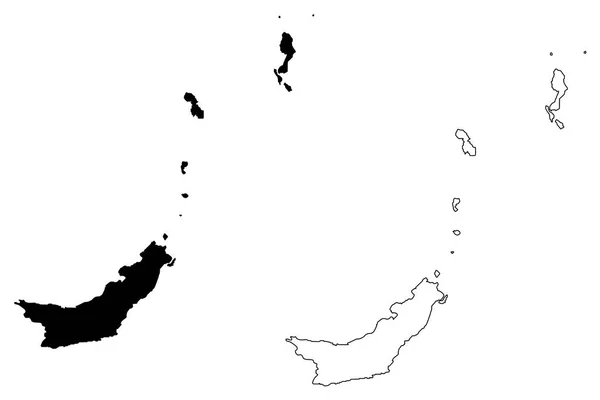 North Sulawesi Subdivisões Indonésia Províncias Indonésia Mapa Ilustração Vetorial Esboço —  Vetores de Stock