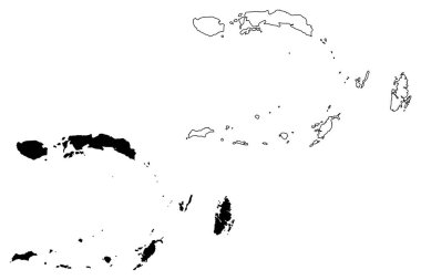 Maluku (alt bölümleri Endonezya, Endonezya İlleri) harita vektör çizim, karalama taslak Moluccas harita