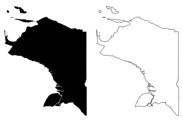 Папуа Административное Деление Индонезии Провинции Индонезии Map Vector Illustration Scribble — стоковый вектор