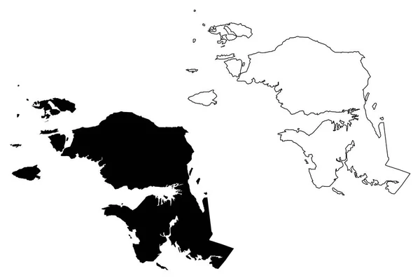 Западное Папуа Подразделения Индонезии Провинции Индонезии Map Vector Illustration Scribble — стоковый вектор