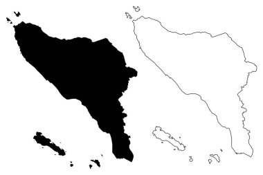 Aceh (alt bölümleri Endonezya, Endonezya İlleri) harita vektör çizim, karalama taslak Aceh harita