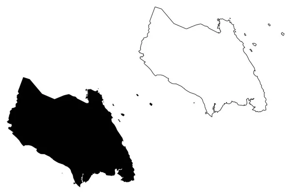 Джохор Штаты Федеральные Территории Малайзии Федерация Малайзии Иллюстрация Векторной Карты — стоковый вектор