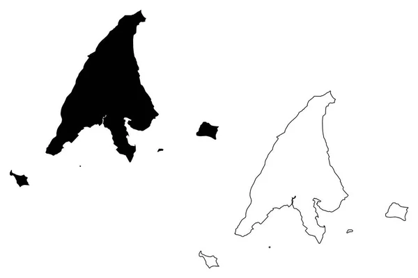 Labuan Państwa Terytoria Federalne Malezji Federacja Malezji Mapa Wektorowa Szkic — Wektor stockowy