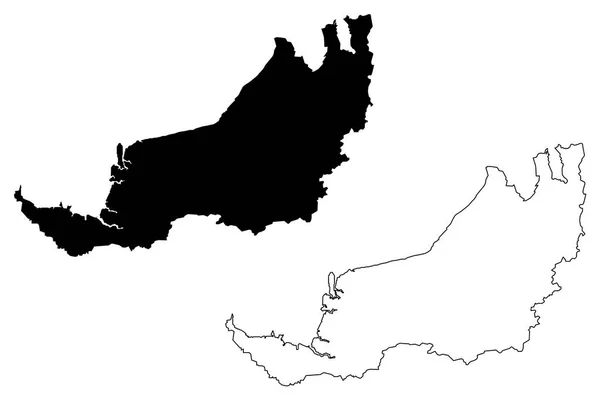 Sarawak Estados Territórios Federais Malásia Federação Malásia Mapa Ilustração Vetorial —  Vetores de Stock