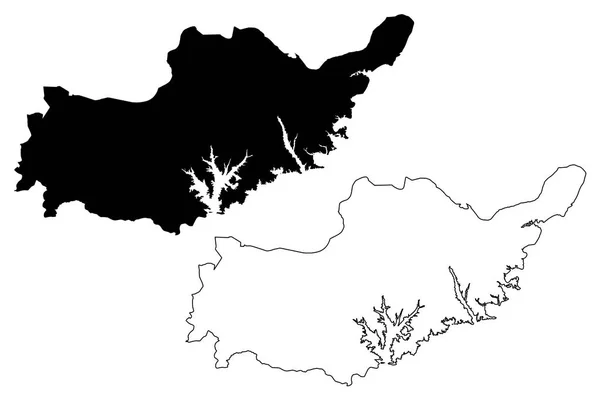阿迪亚曼 土耳其共和国各省 地图向量例证 涂鸦素描阿迪亚曼里地图 — 图库矢量图片
