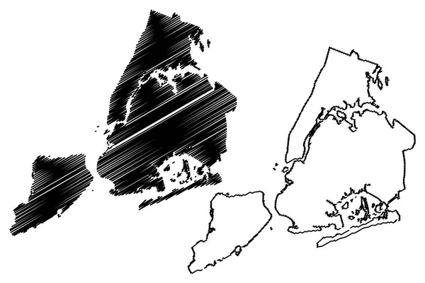New York Villes Des États Unis Amérique États Unis Amérique — Image vectorielle