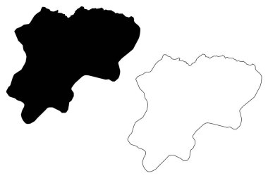 Artvin (il Türkiye Cumhuriyeti) harita vektör çizim, karalama kroki Artvin ili harita