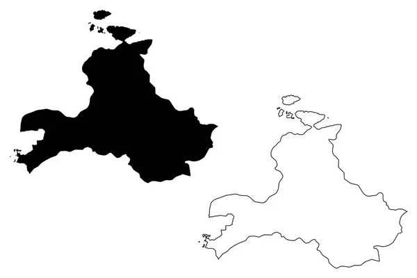 Balikesir Províncias República Turquia Mapa Ilustração Vetorial Rabisco Esboço Balikesir — Vetor de Stock