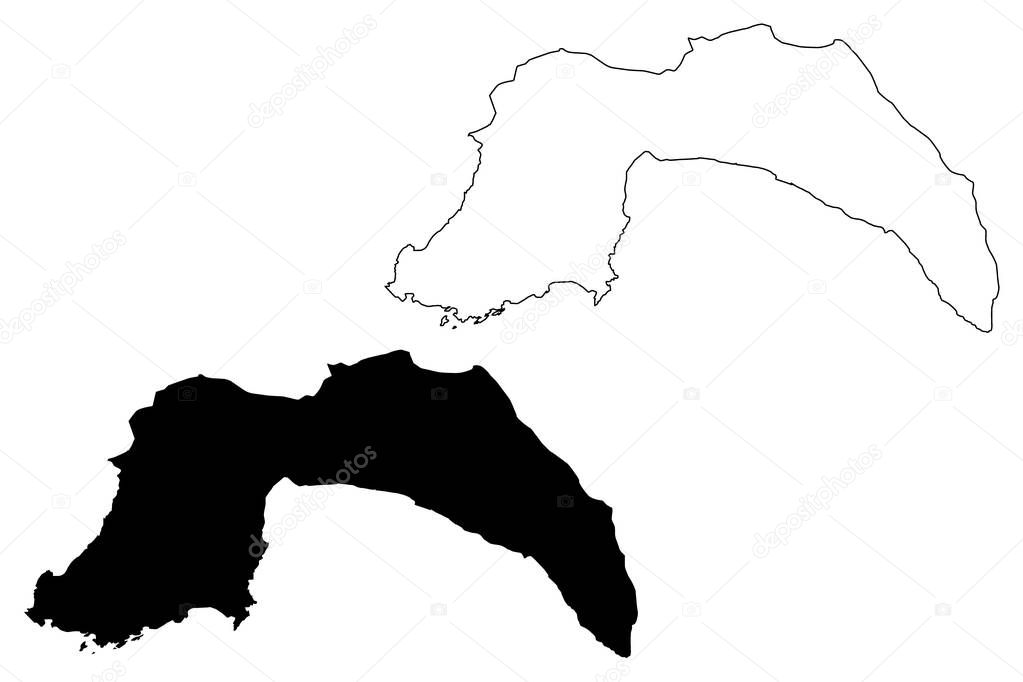 Antalya (Provinces of the Republic of Turkey) map vector illustration, scribble sketch Antalya ili map