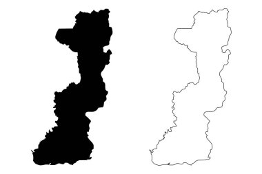 Edirne (il Türkiye Cumhuriyeti) harita vektör çizim, karalama kroki Edirne ili harita