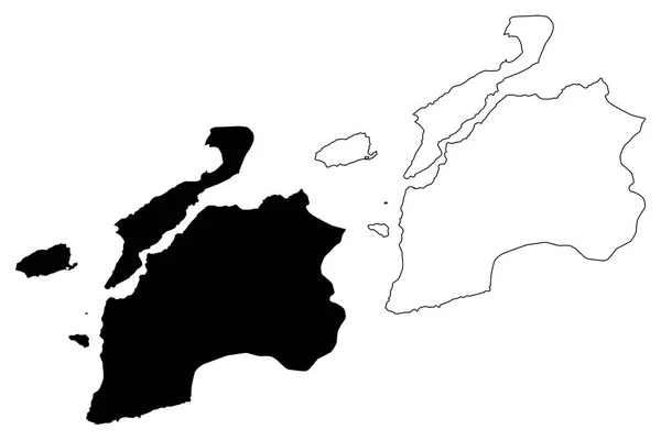 Canakkale Provincies Van Republiek Turkije Kaart Vectorillustratie Krabbel Sketch Canakkale — Stockvector