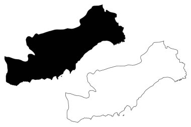 Mersin (il Türkiye Cumhuriyeti) harita vektör çizim, karalama kroki Mersin ili harita