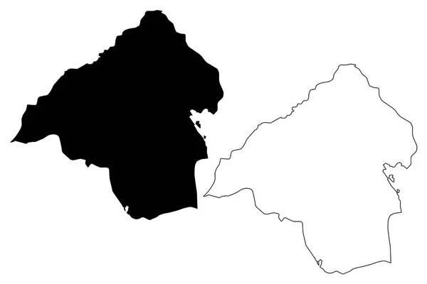 Isparta Province Della Repubblica Turchia Mappa Vettoriale Scarabocchio Isparta Ili — Vettoriale Stock