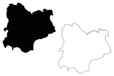 Kırklareli (il Türkiye Cumhuriyeti) harita vektör çizim, karalama kroki Kırklareli ili harita